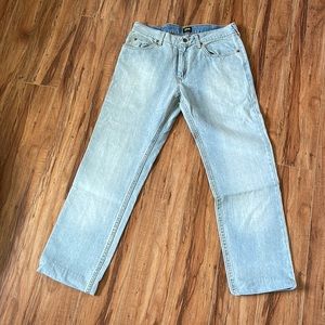 MENS LEE REGULAR FIT STRAIGHT LEG JEAN:WORN LIGHT 34x34